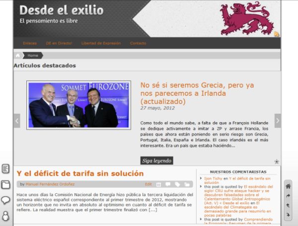 Tiempos de crisis. En Desde el exilio también